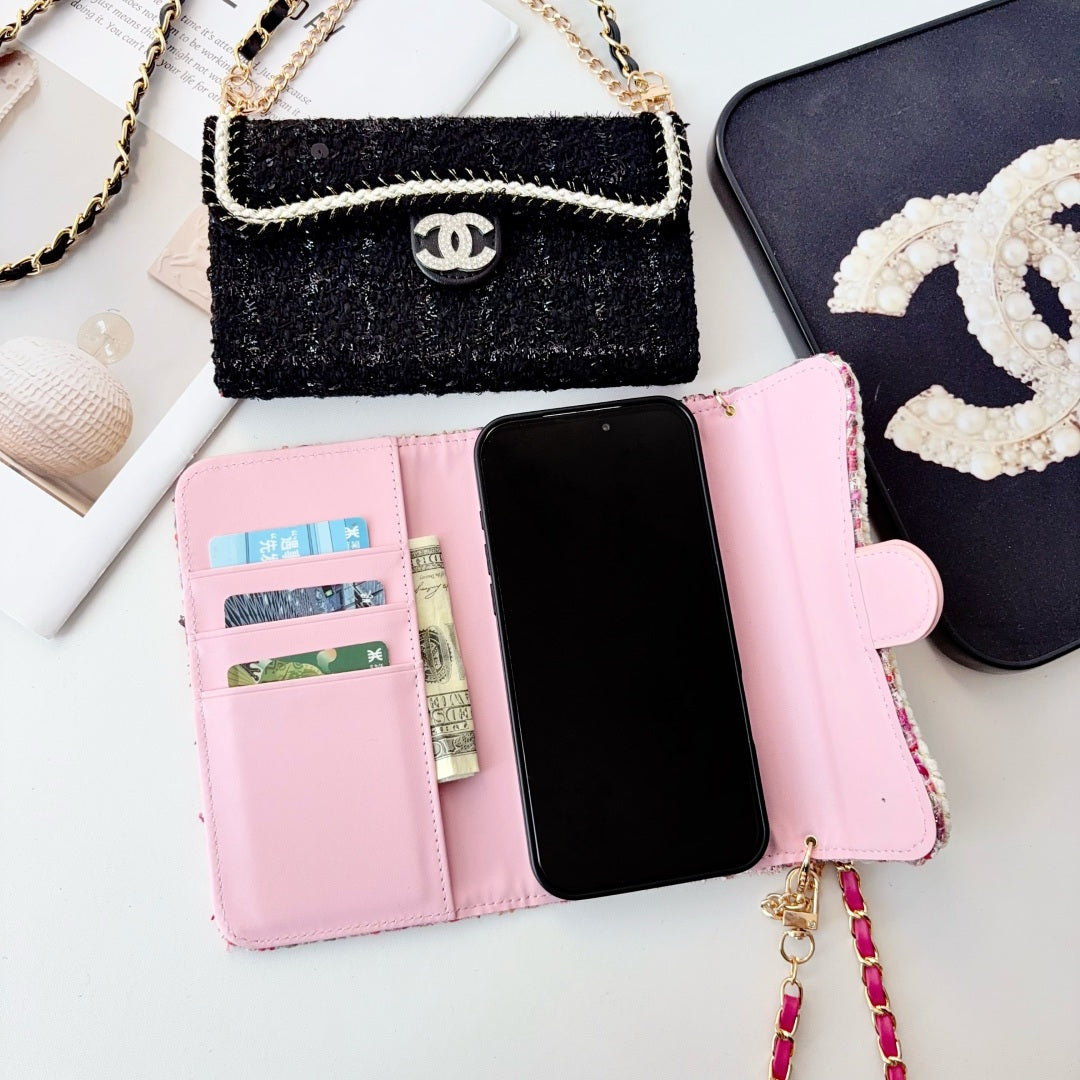 High-quality  CC iPhone Case With Flip Wallet And Crossbody Strap-LA260054